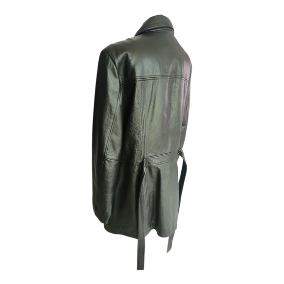 Modern Essentials Black Faux Leather Belted Jacket – Size Medium, Minimalist - Picture 7 of 9